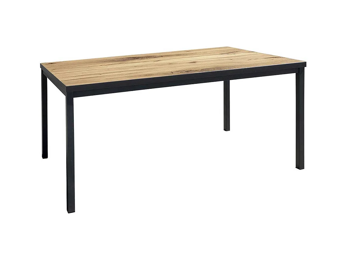 Esszimmer Tisch modern in Eichefarben und Schwarz 160x90 und 180x90 cm