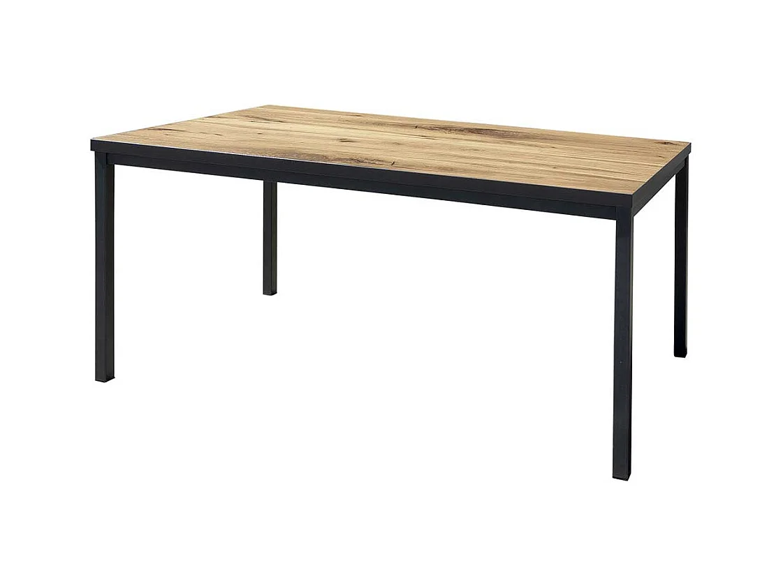 Esszimmer Tisch modern in Eichefarben und Schwarz 160x90 und 180x90 cm