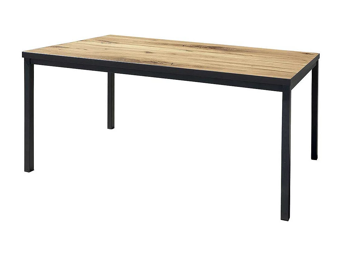 Esszimmer Tisch modern in Eichefarben und Schwarz 160x90 und 180x90 cm