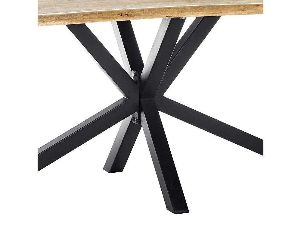 Küchentisch Akazie mit Spider Gestell schwarz lackiert