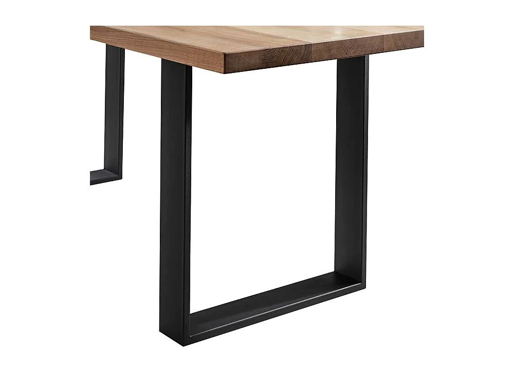 Esszimmertisch aus Wildeiche Massivholz und Stahl Loft Design
