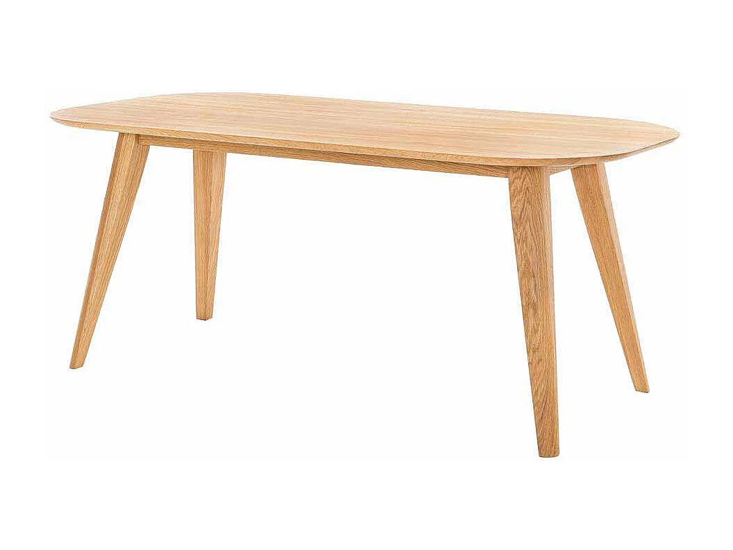 Massivholztisch aus Eiche natur geölt oval