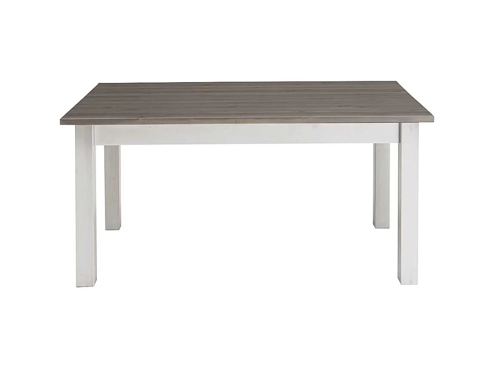 Tisch in Weiß Grau Kiefer Massivholz