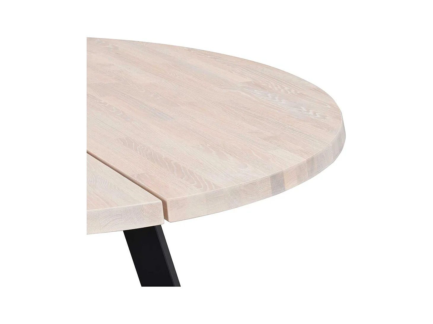 Echtholztisch in Holz White Wash Schwarz