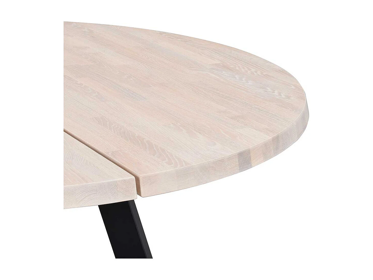 Echtholztisch in Holz White Wash Schwarz