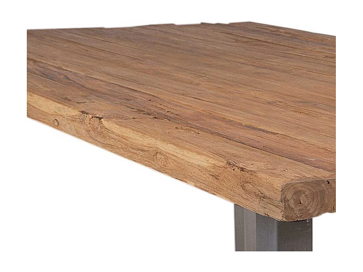 Küchen Tisch aus Teak Recyclingholz und Eisen Industry Design