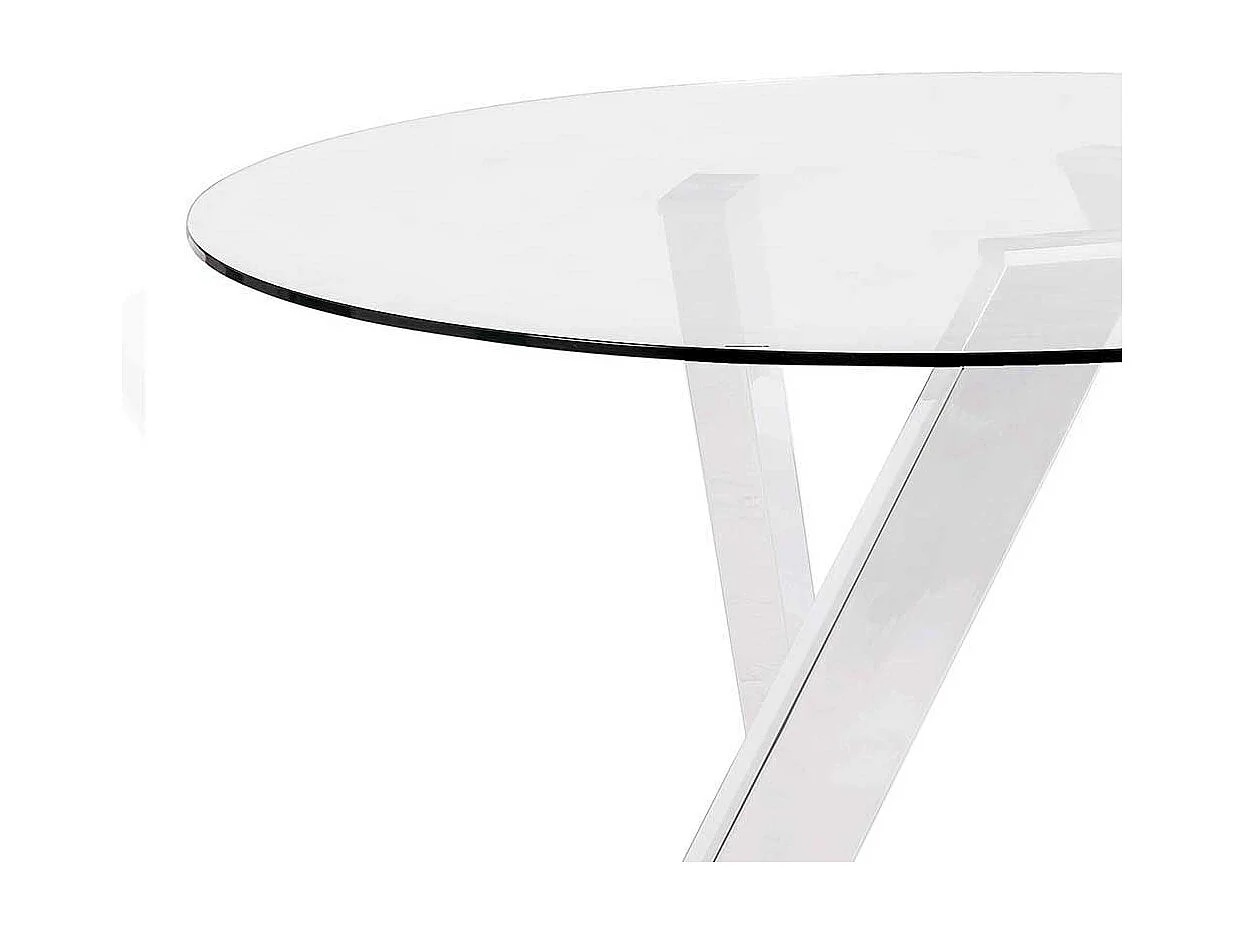 Glas Esstisch in Weiß runder Glasplatte