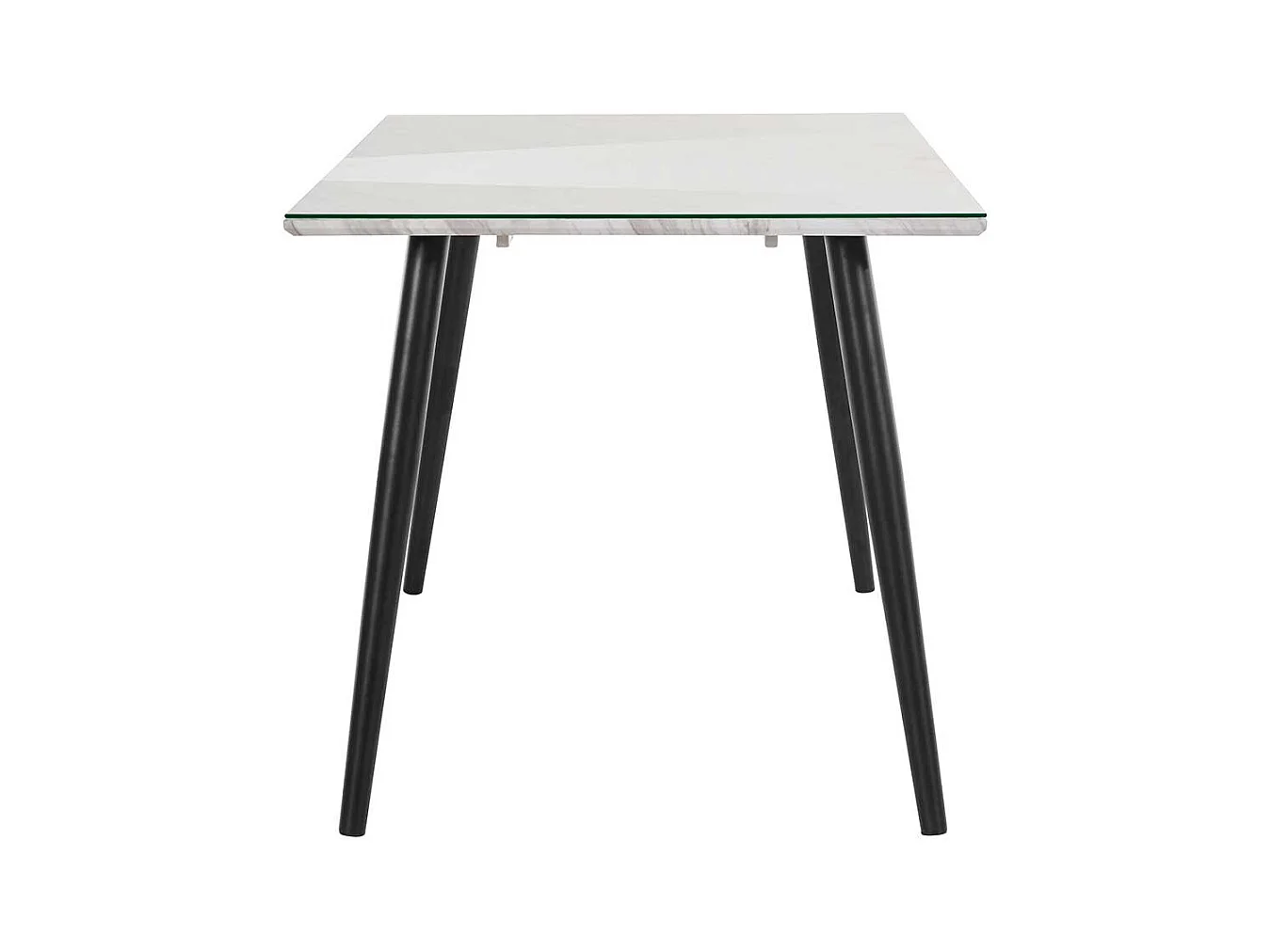 Esstisch Schwarz Weiß im Retrostil Platte glasbeschichtet