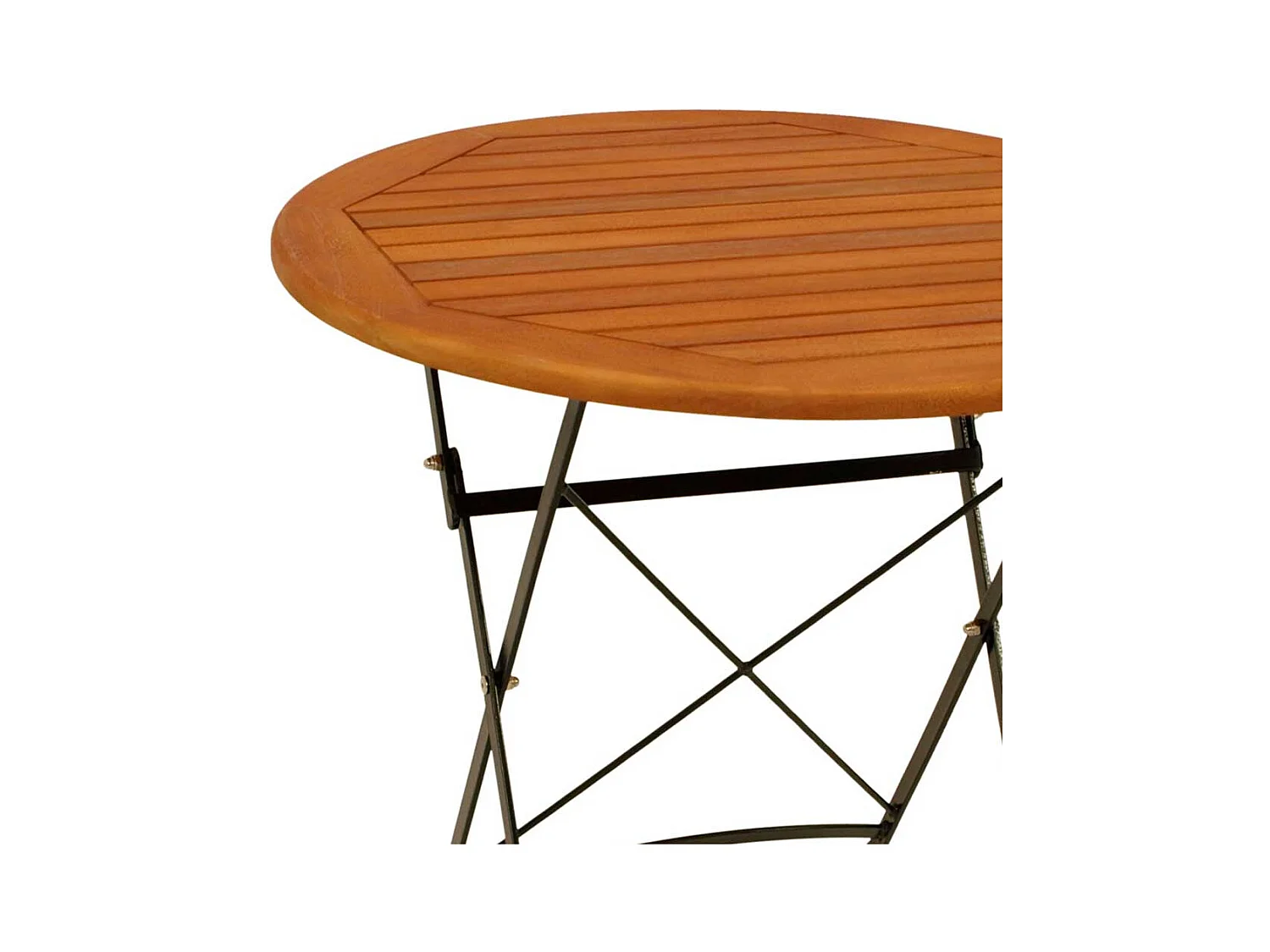 Klapptisch Outdoor rund 75 cm Durchmesser Eukalyptusholz & Stahl