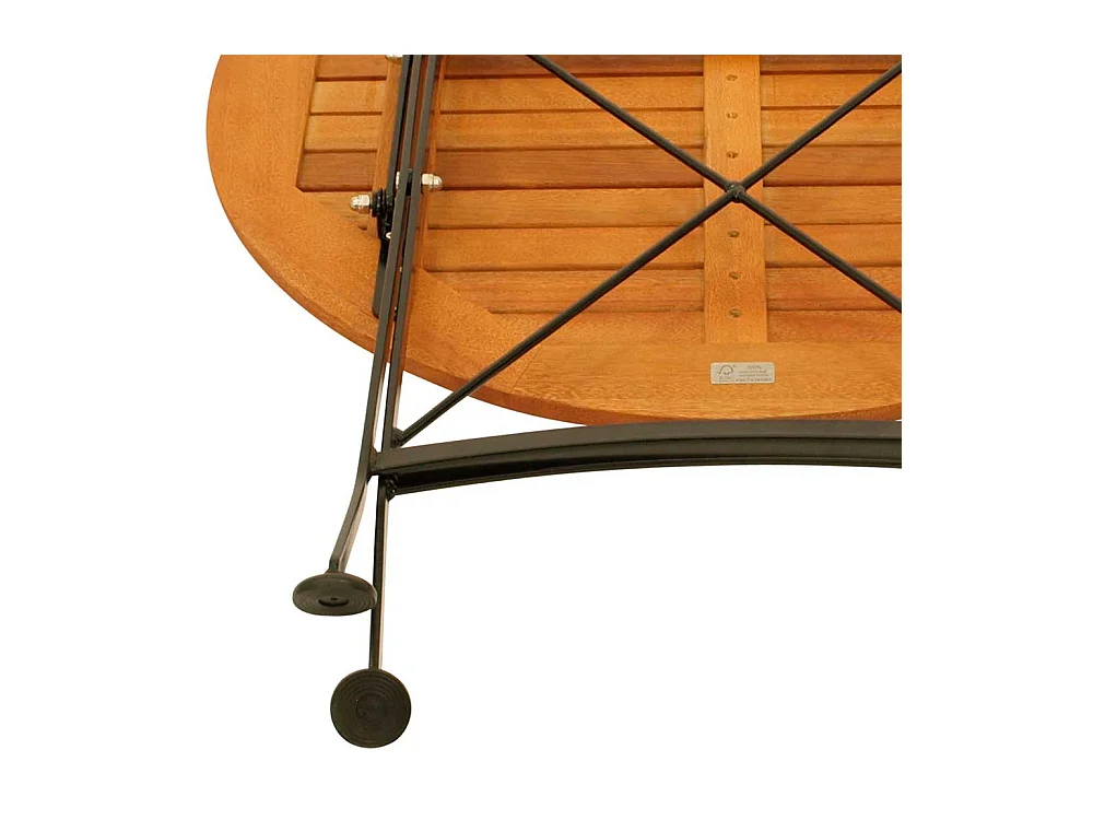 Klapptisch Outdoor rund 75 cm Durchmesser Eukalyptusholz & Stahl