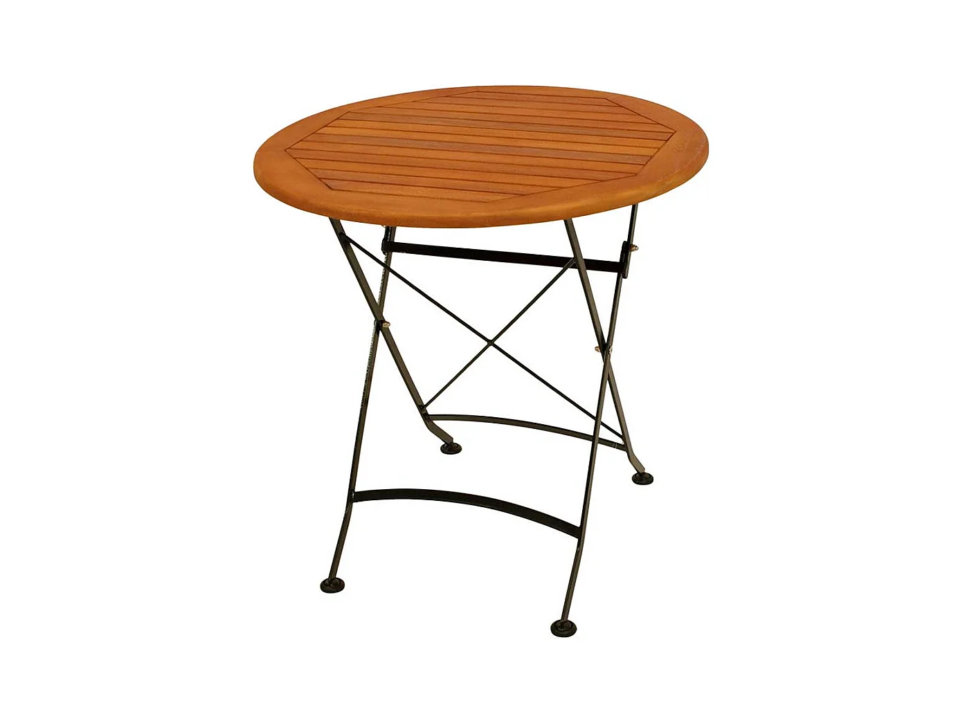 Klapptisch Outdoor rund 75 cm Durchmesser Eukalyptusholz & Stahl