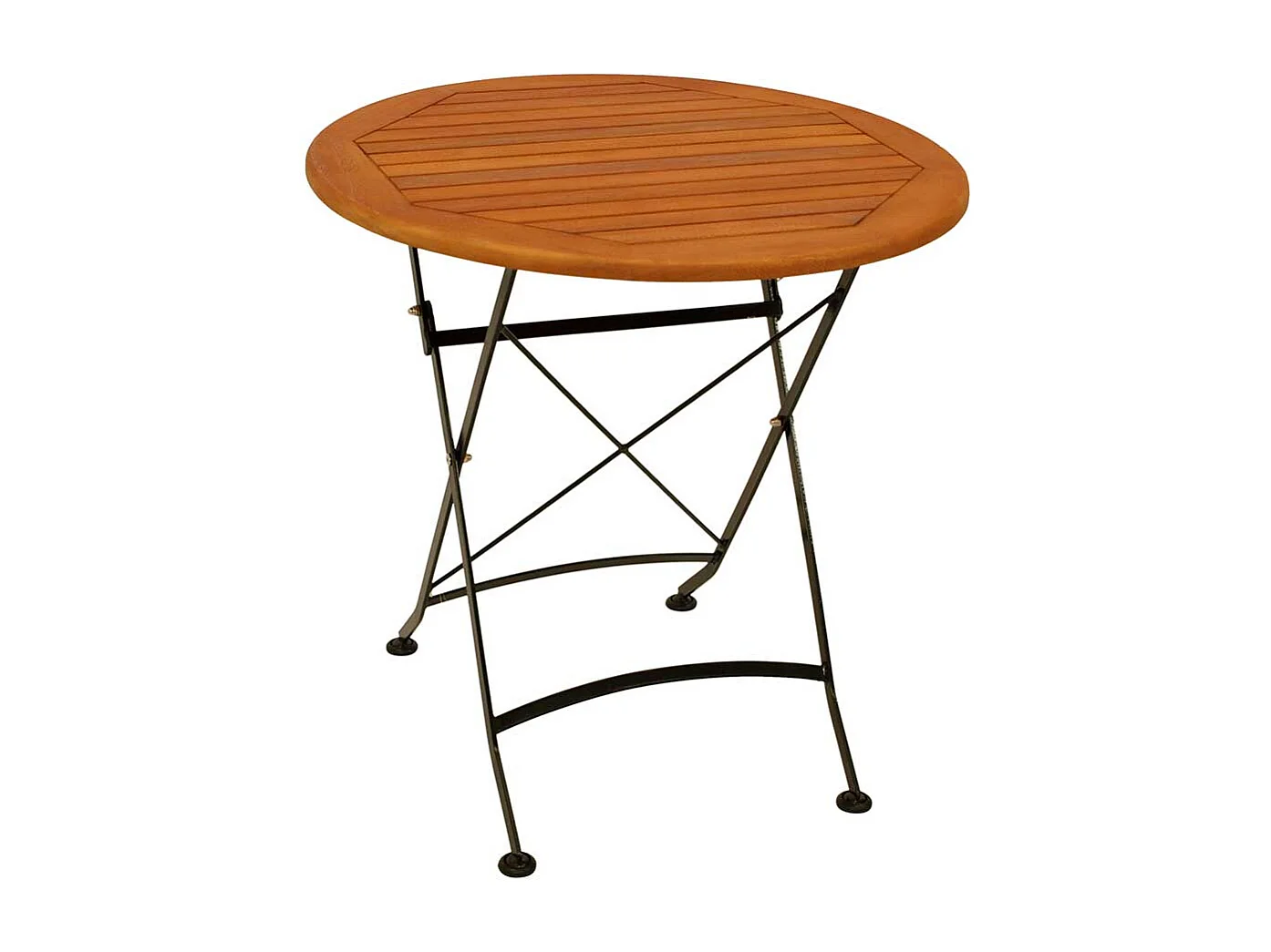 Klapptisch Outdoor rund 75 cm Durchmesser Eukalyptusholz & Stahl