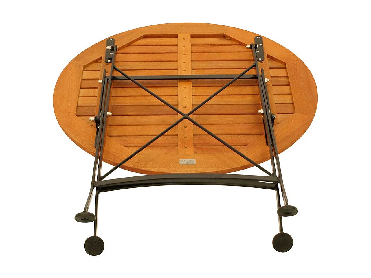 Klapptisch Outdoor rund 75 cm Durchmesser Eukalyptusholz & Stahl