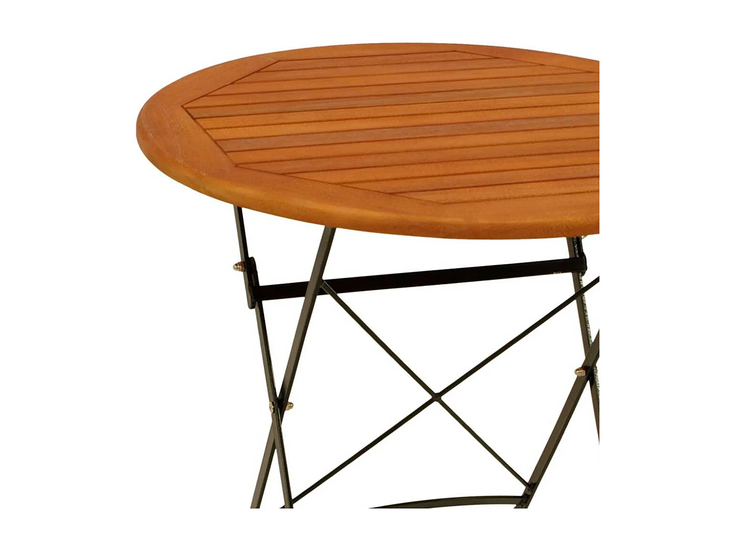 Klapptisch Outdoor rund 75 cm Durchmesser Eukalyptusholz & Stahl