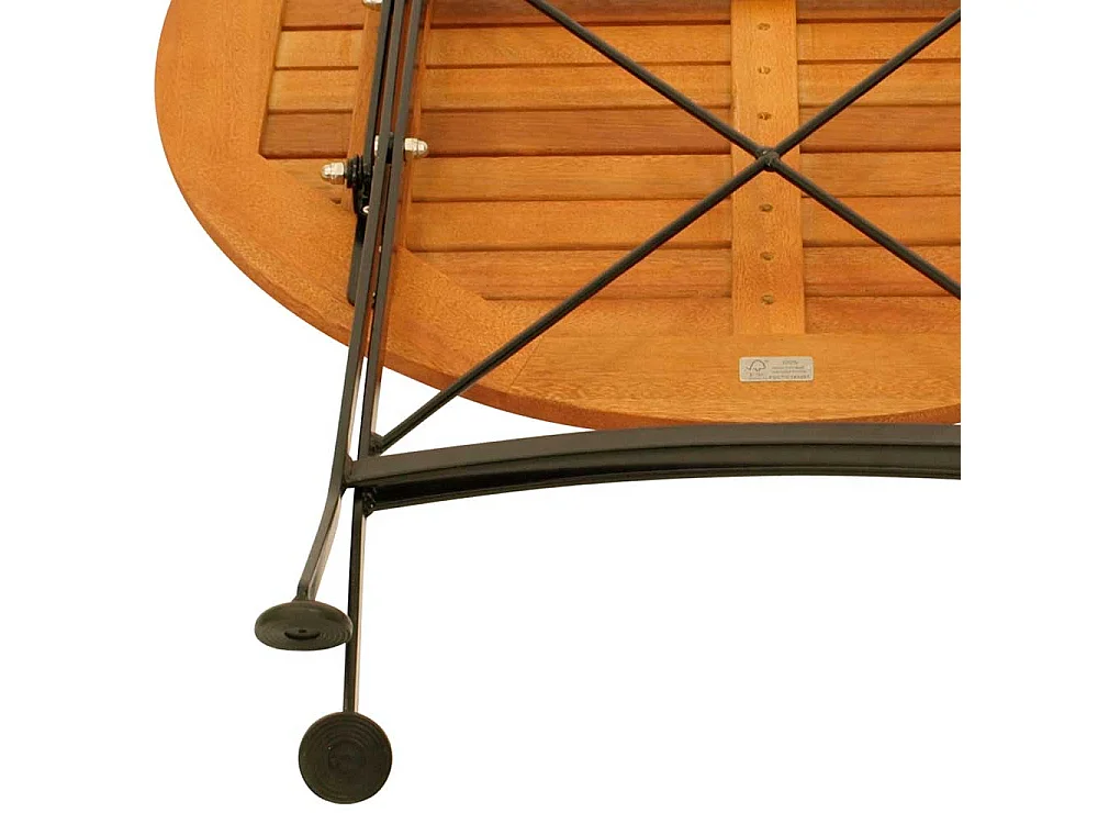 Klapptisch Outdoor rund 75 cm Durchmesser Eukalyptusholz & Stahl