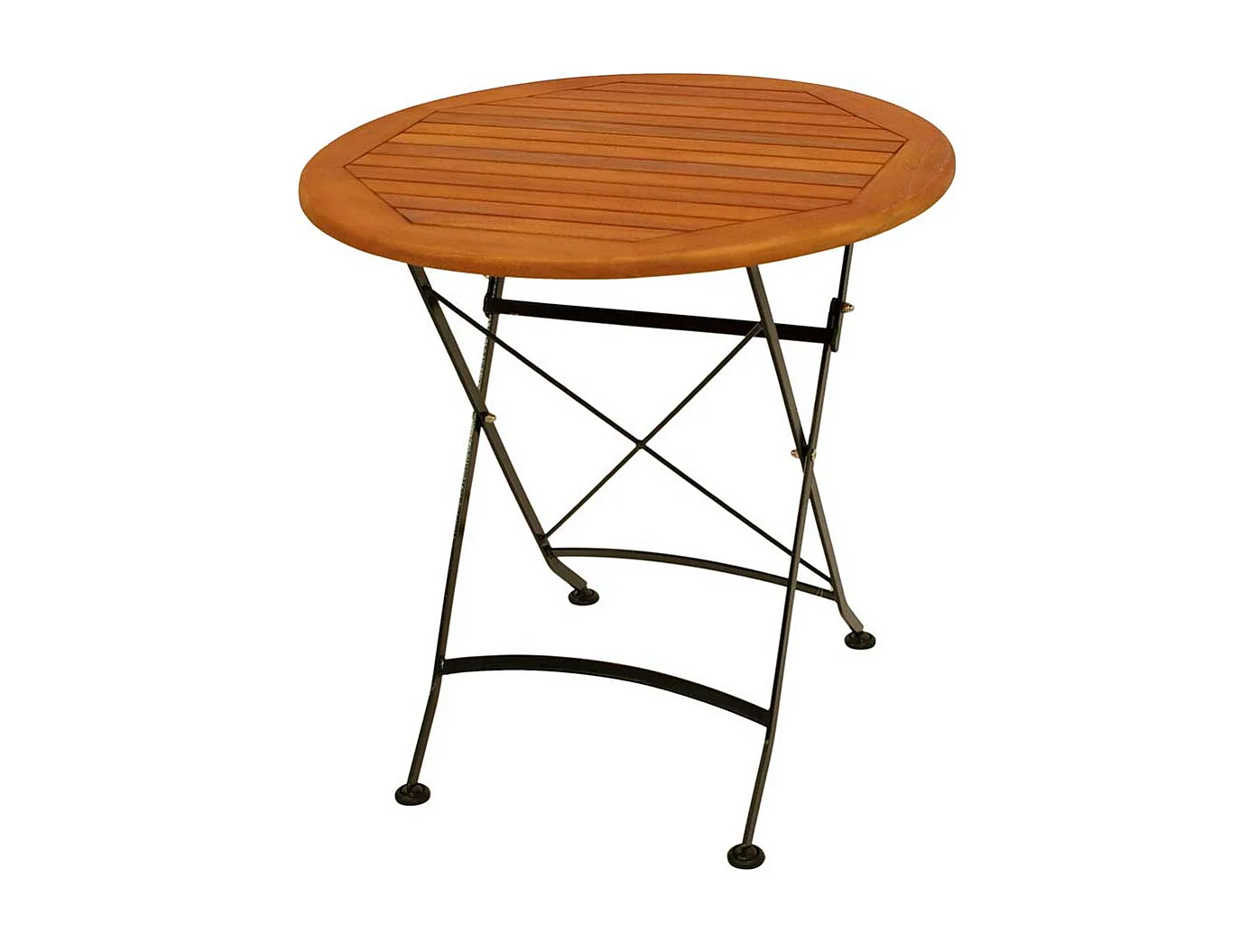 Klapptisch Outdoor rund 75 cm Durchmesser Eukalyptusholz & Stahl