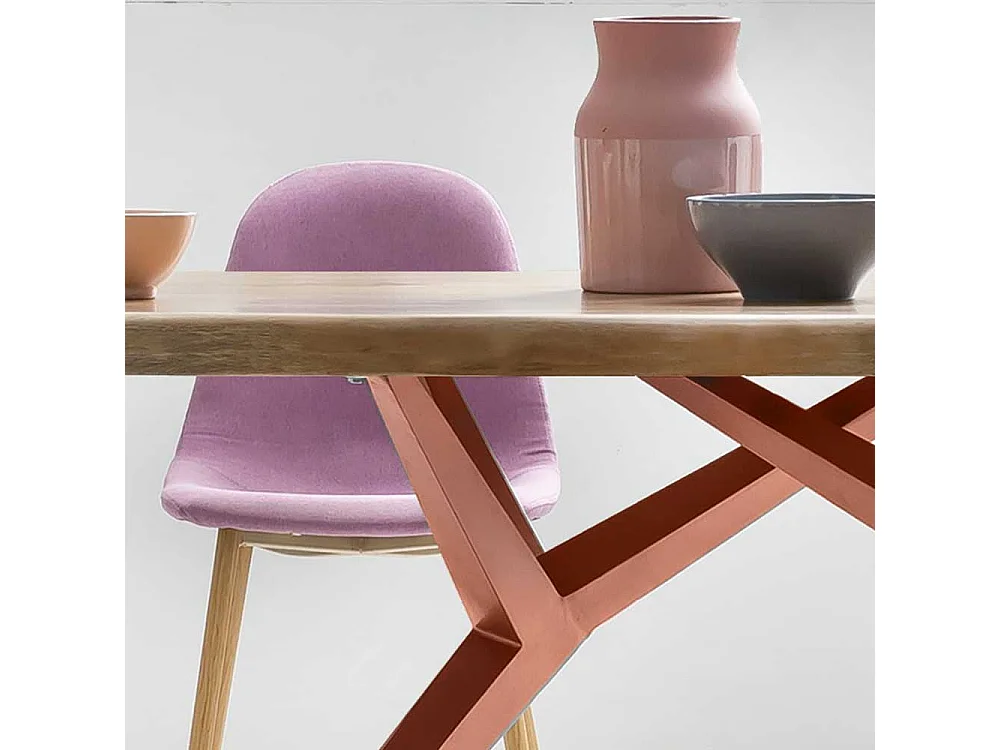 Esszimmer Tisch aus Akazie Massivholz und Eisen in Braun 100 cm tief