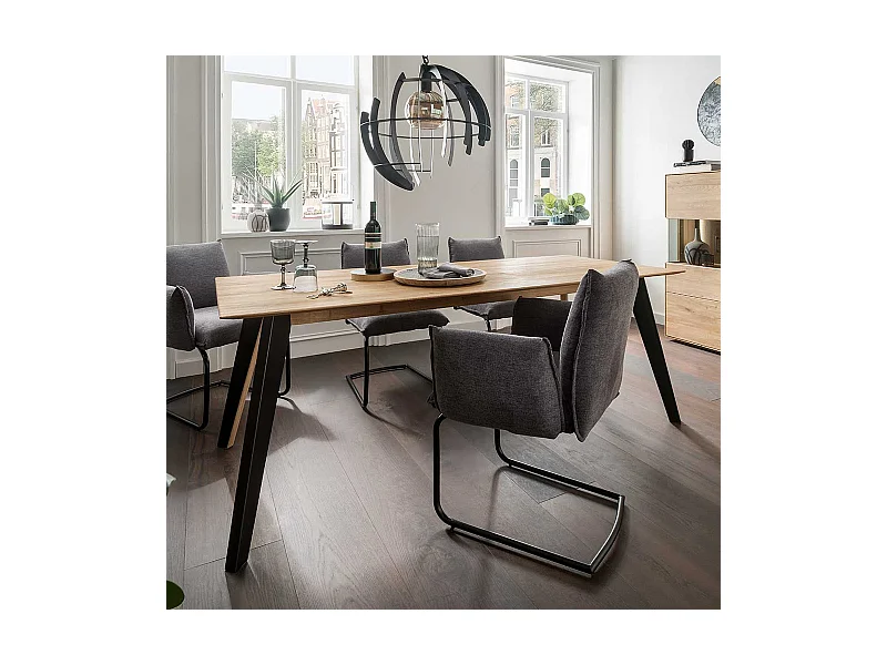 Esszimmer Tisch aus Asteiche Massivholz Metall