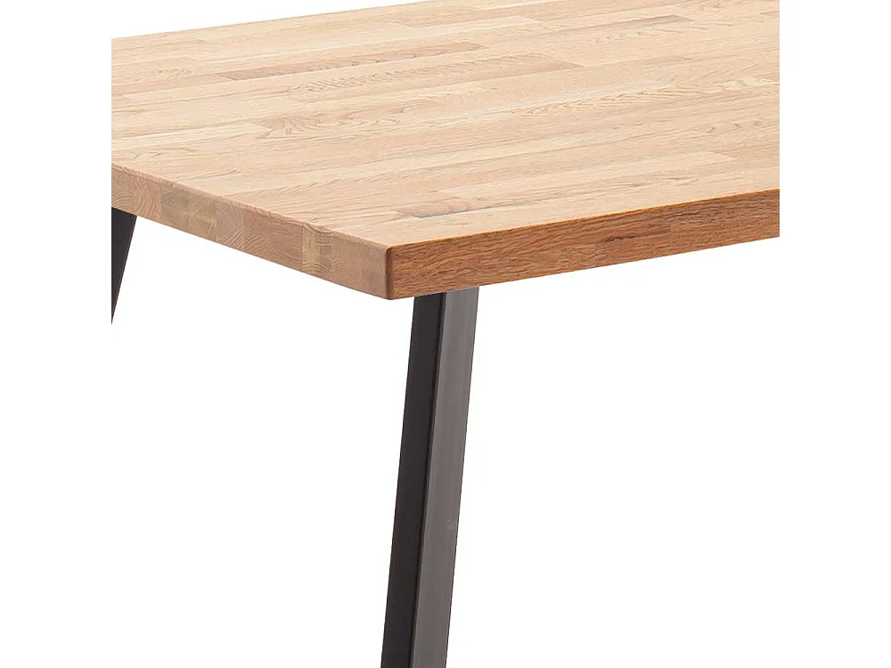 Esszimmertisch Küchentisch aus Zerreiche Massivholz und Metall