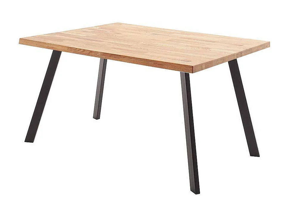 Esszimmertisch Küchentisch aus Zerreiche Massivholz und Metall