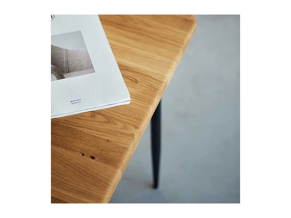 Hochwertiger Esszimmertisch aus Wildeiche Massivholz Stahl