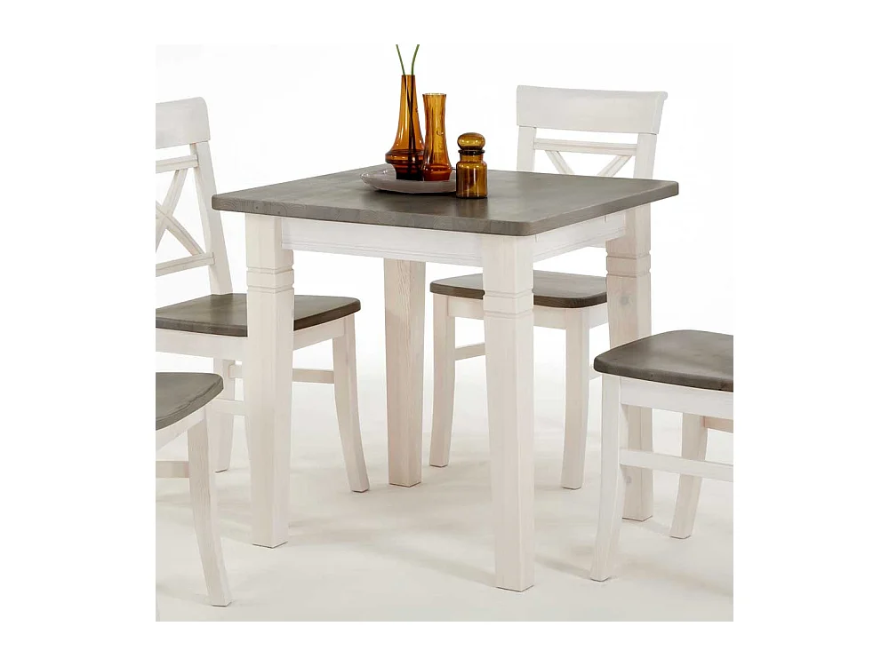 Landhaus Esstisch in Grau Weiß Kiefer massiv