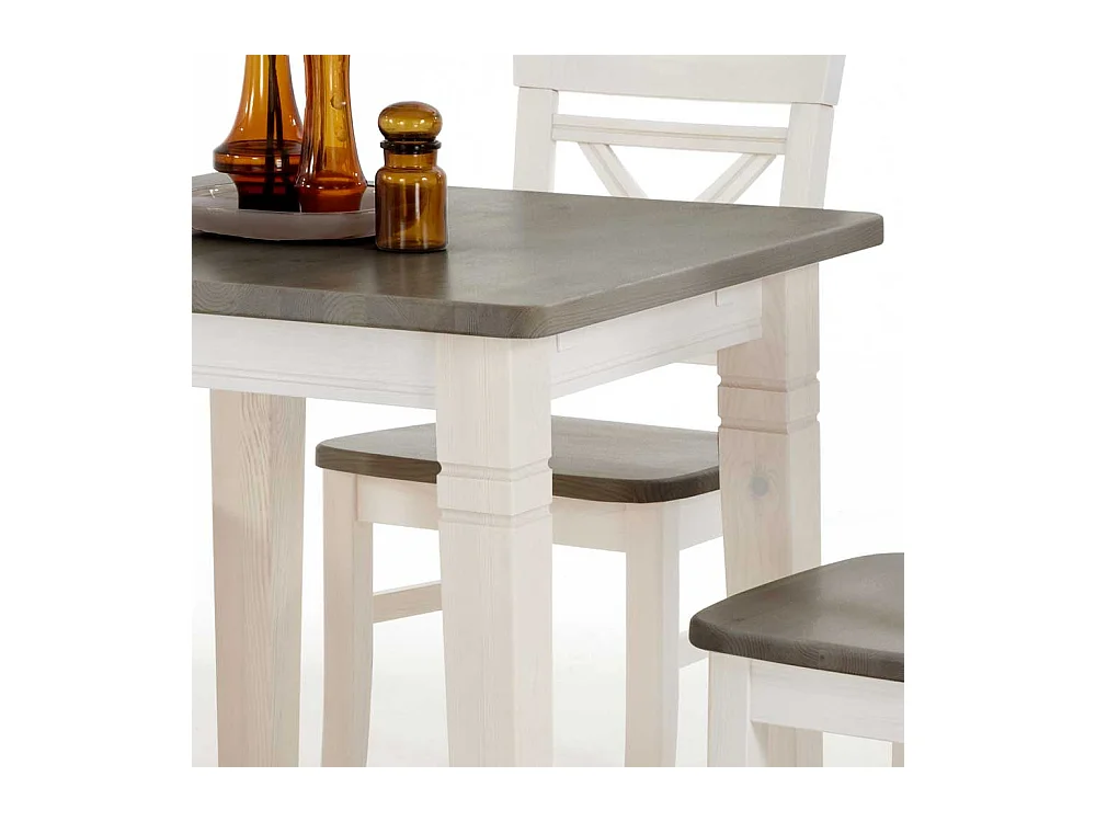 Landhaus Esstisch in Grau Weiß Kiefer massiv