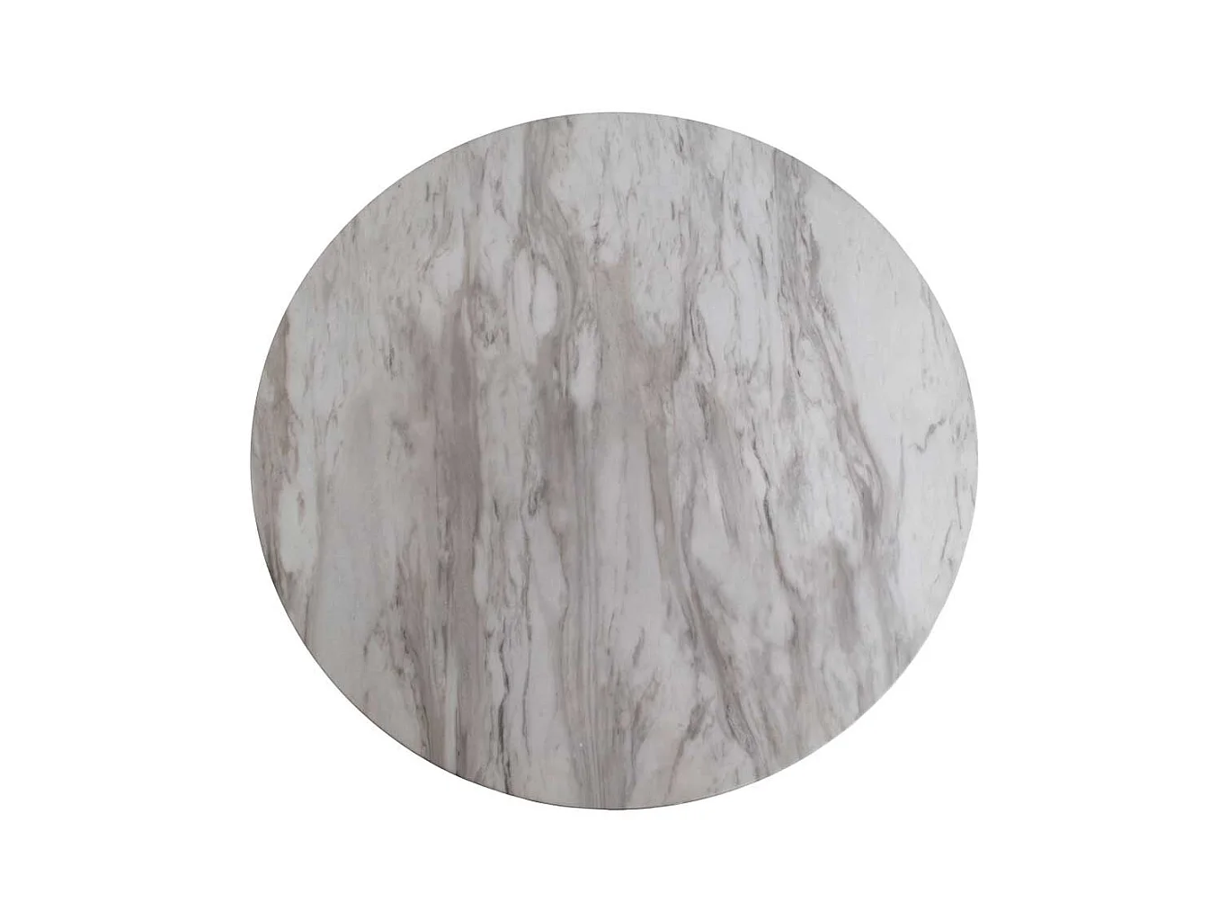 Küchentisch in Hellgrau und Messingfarben rund