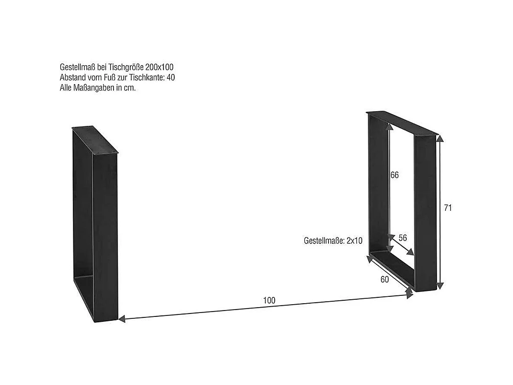 Esszimmertisch aus Wildeiche Massivholz und Stahl Loft Design