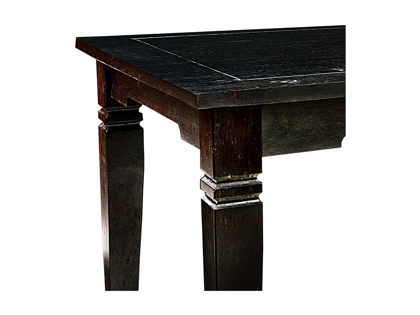 Kolonialstil Küchentisch aus Akazie Massivholz Schwarzbraun