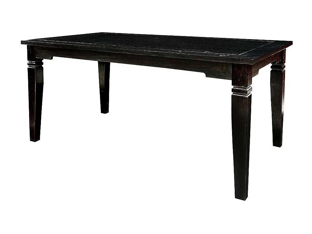 Kolonialstil Küchentisch aus Akazie Massivholz Schwarzbraun