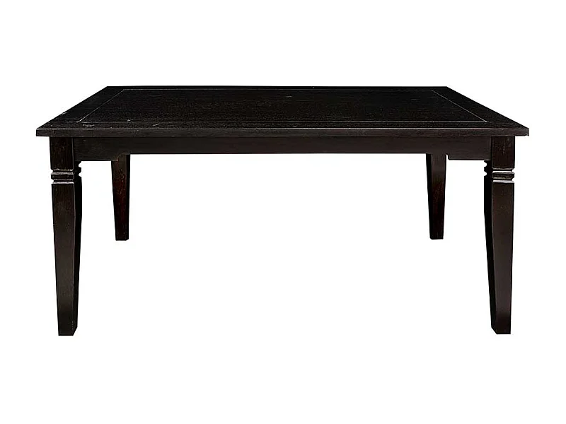 Kolonialstil Küchentisch aus Akazie Massivholz Schwarzbraun