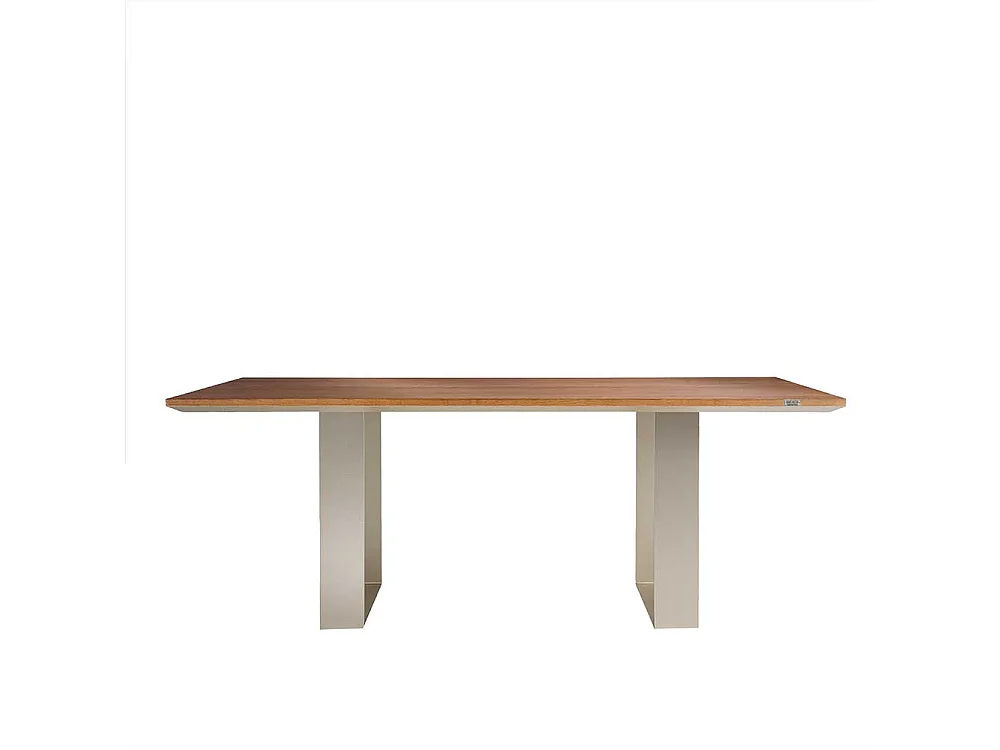 Küchentisch in Esche dunkel Nickelfarben