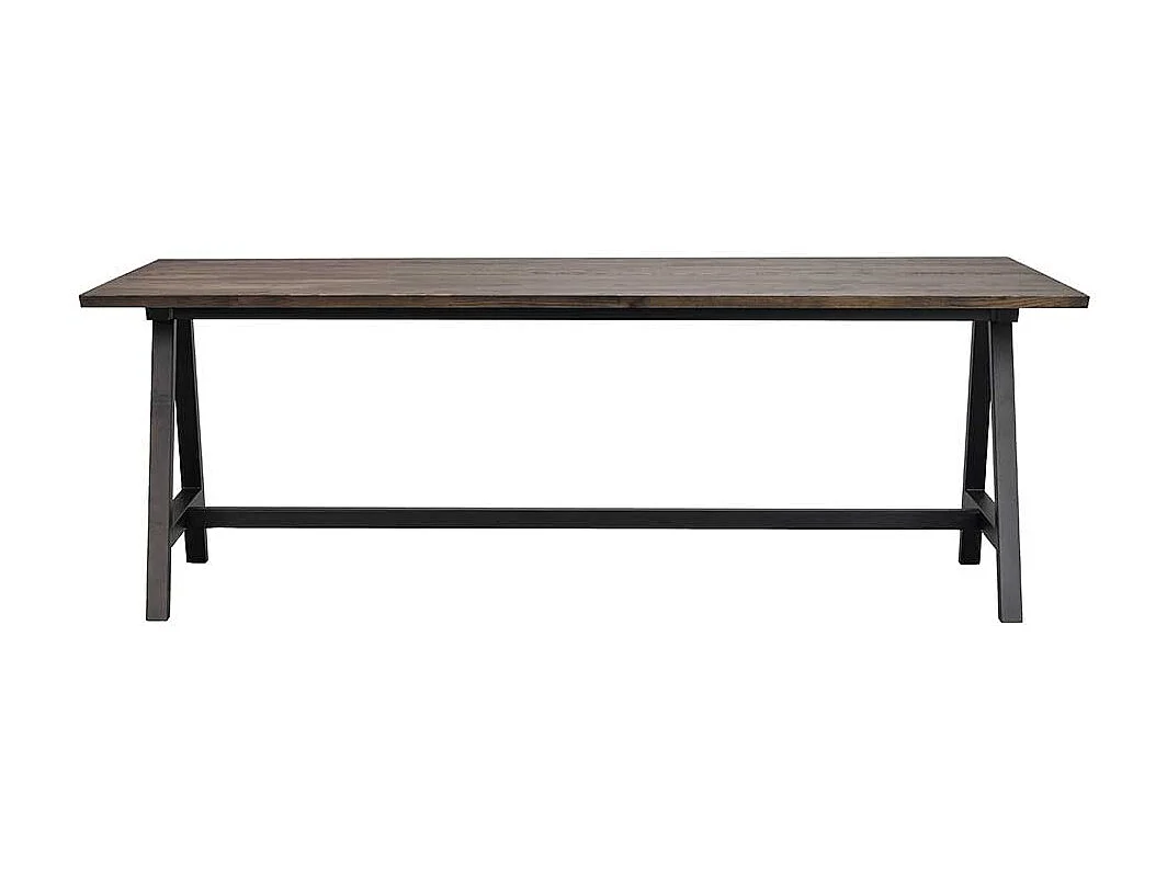 Hochwertiger Küchentisch in Eiche Braun Metallgestell in A Form