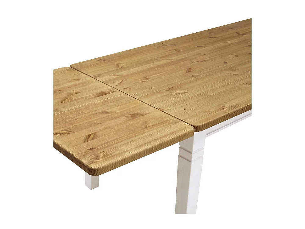 Massivholz Esstisch in Weiß Landhaus