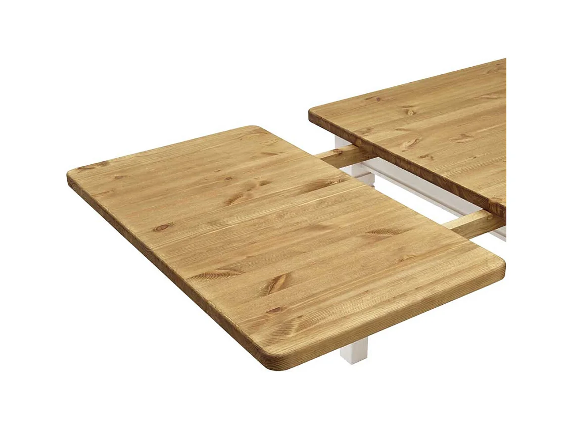 Massivholz Esstisch in Weiß Landhaus