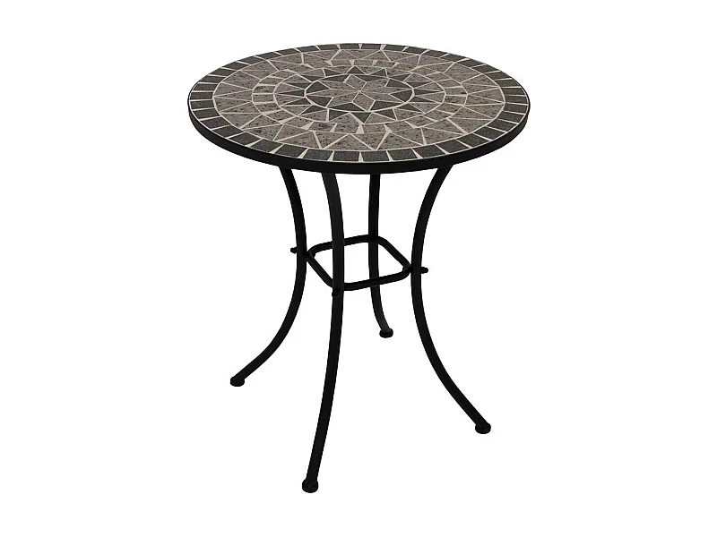 Runder Outdoor Bistro Tisch im Retrostil Keramikplatte