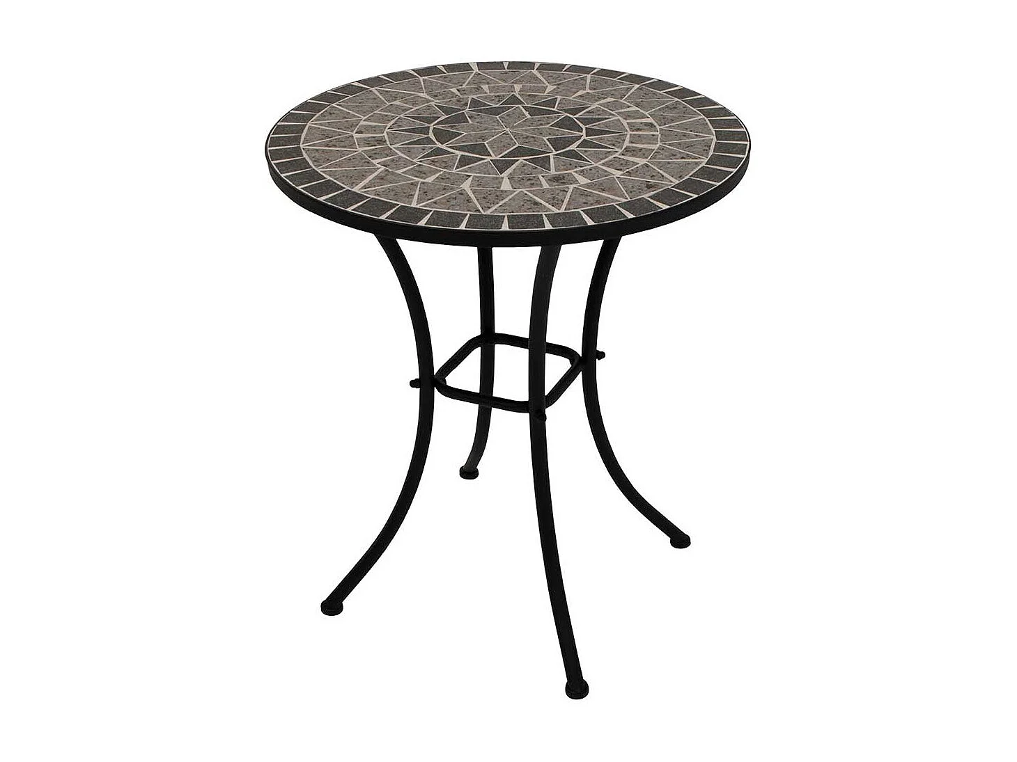 Runder Outdoor Bistro Tisch im Retrostil Keramikplatte