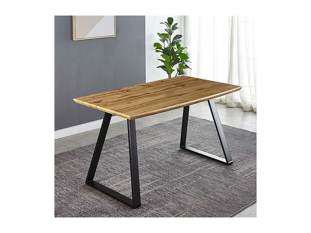 Küchentisch in Schwarz und Wildeiche Optik 140 cm breit