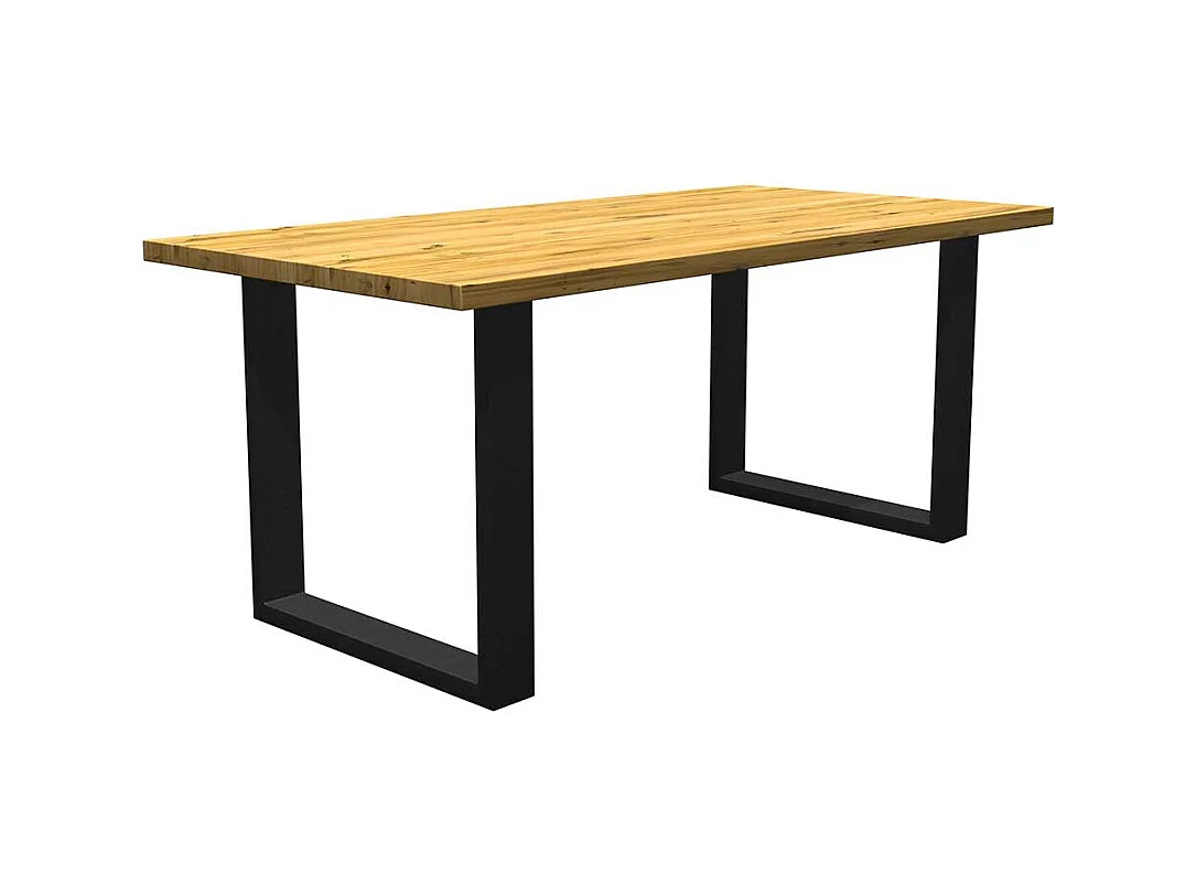 Tisch aus Eiche und Metall mit Bügelgestell 77 cm hoch