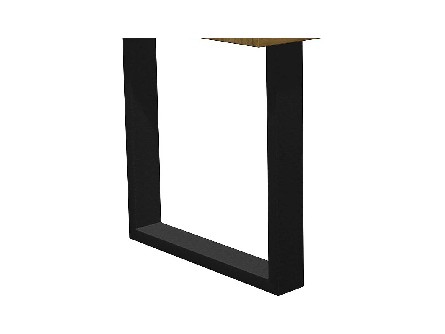 Tisch aus Eiche und Metall mit Bügelgestell 77 cm hoch