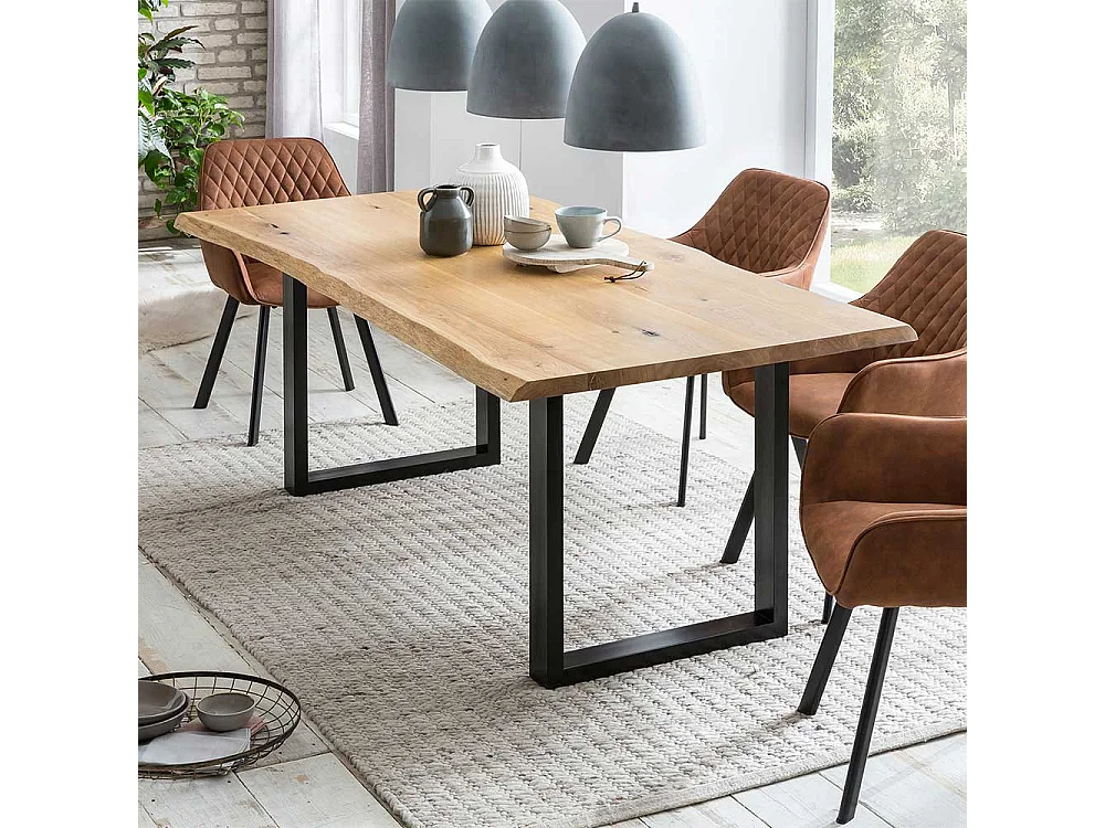 Küchentisch aus Eiche Massivholz Industry und Loft Stil