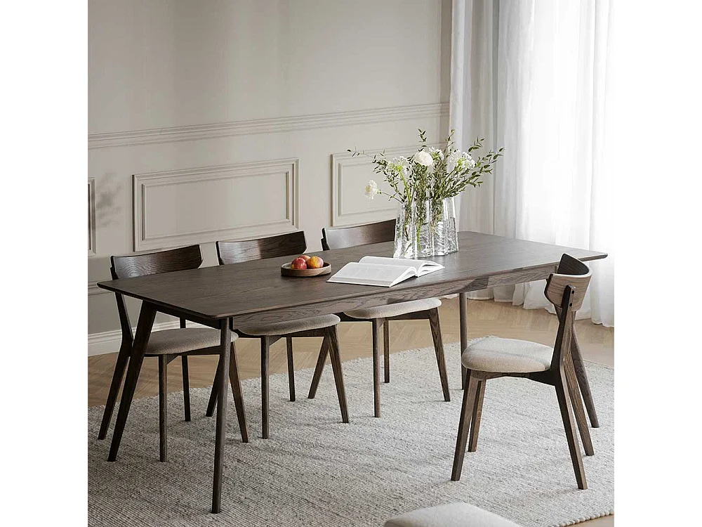 Esszimmertisch optional verlängerbar in Eiche dunkel 75 cm hoch