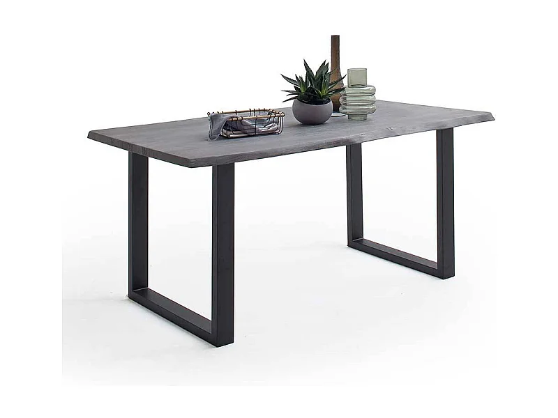 Esstisch Tisch aus Akazie Massivholz mit Bügelgestell