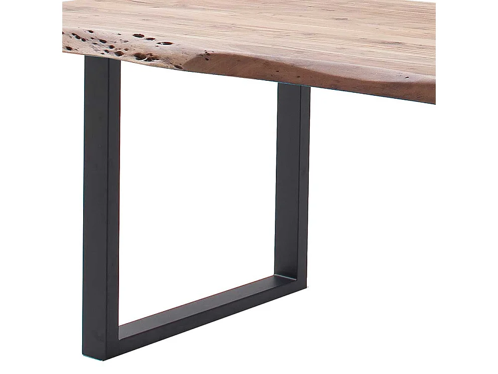 Esstisch Baumkantentisch aus Akazie Massivholz mit Bügelgestell