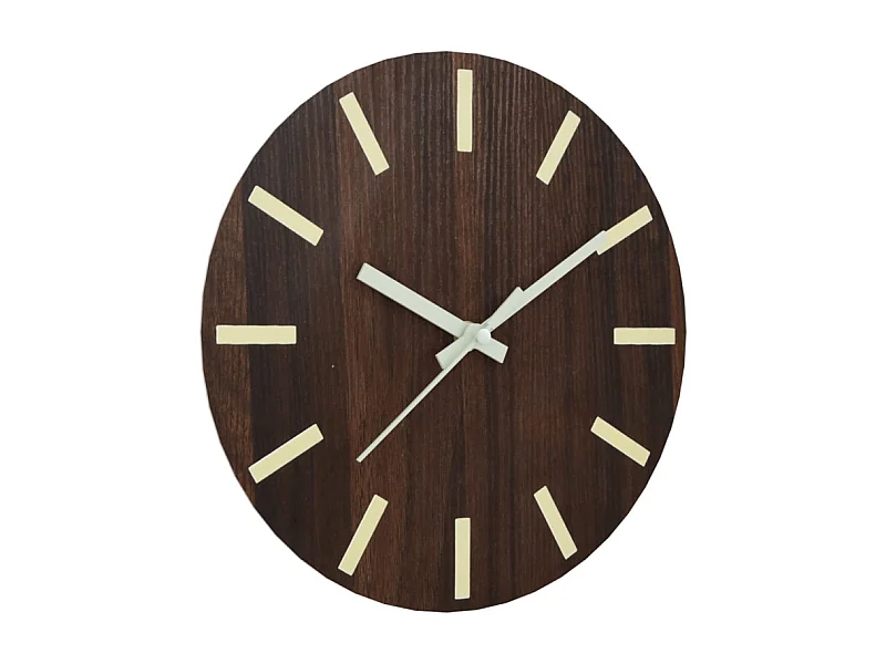 Horloge murale et échelles et aiguilles lumineuses marron Ø30cm