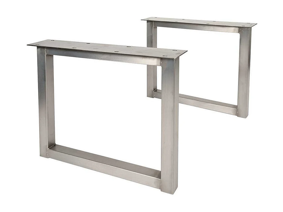 Designer Tisch aus Teak Recyclingholz und Stahl 100 cm tief