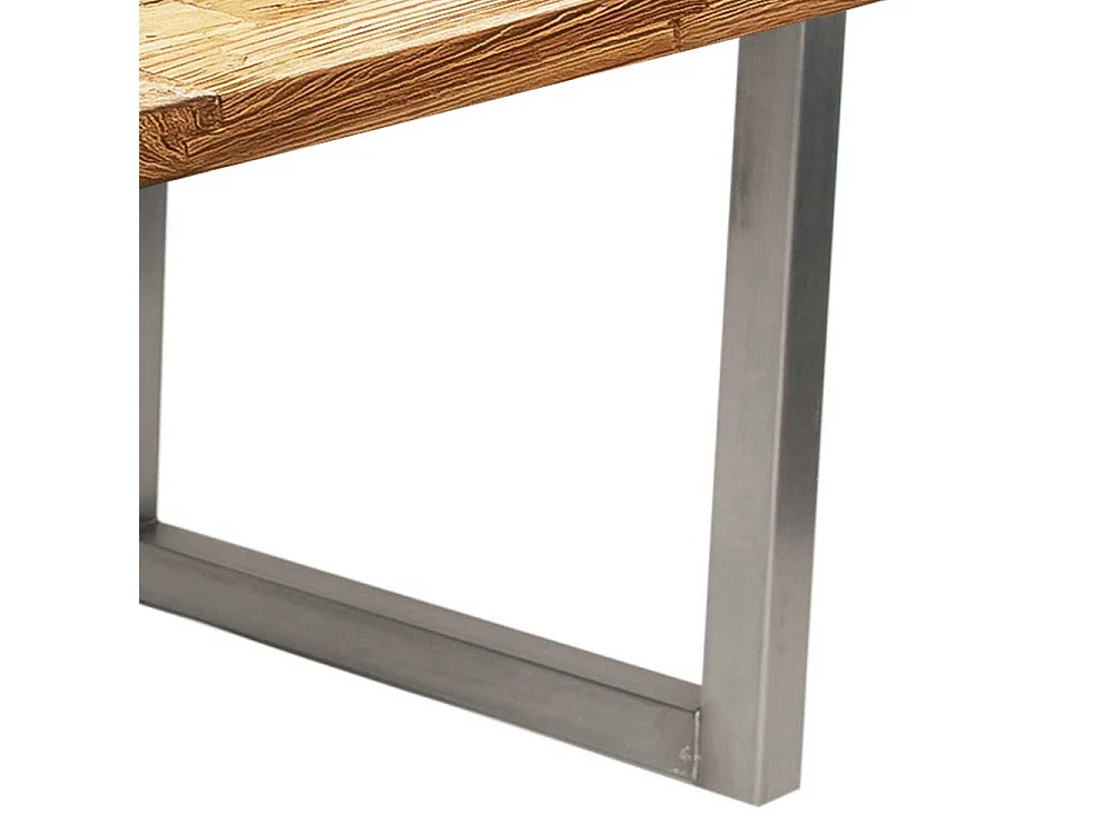 Designer Tisch aus Teak Recyclingholz und Stahl 100 cm tief