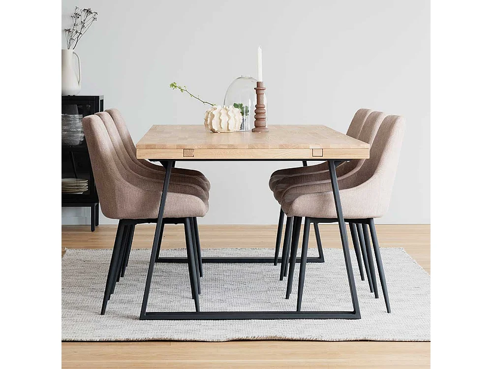 Esszimmer Tisch in Eichefarben White Wash Metallgestell