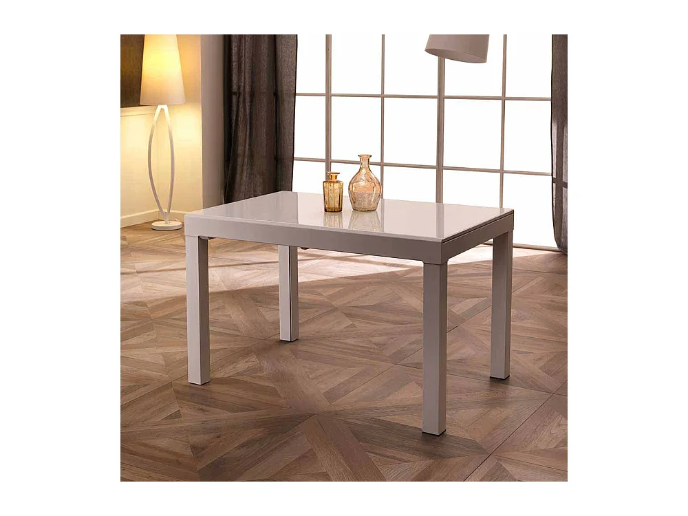 Esstisch in Weiß Glas verlängerbar